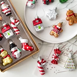 Skleněné vánoční ozdoby santa claus | dekorace