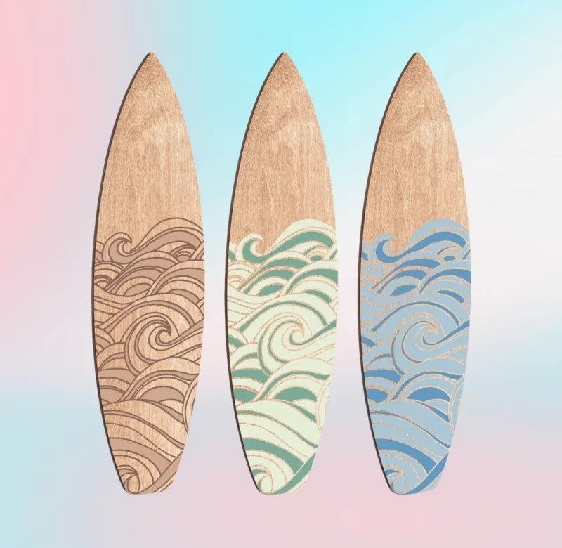 Dřevěná surf dekorace na zeď | interiérové doplňky