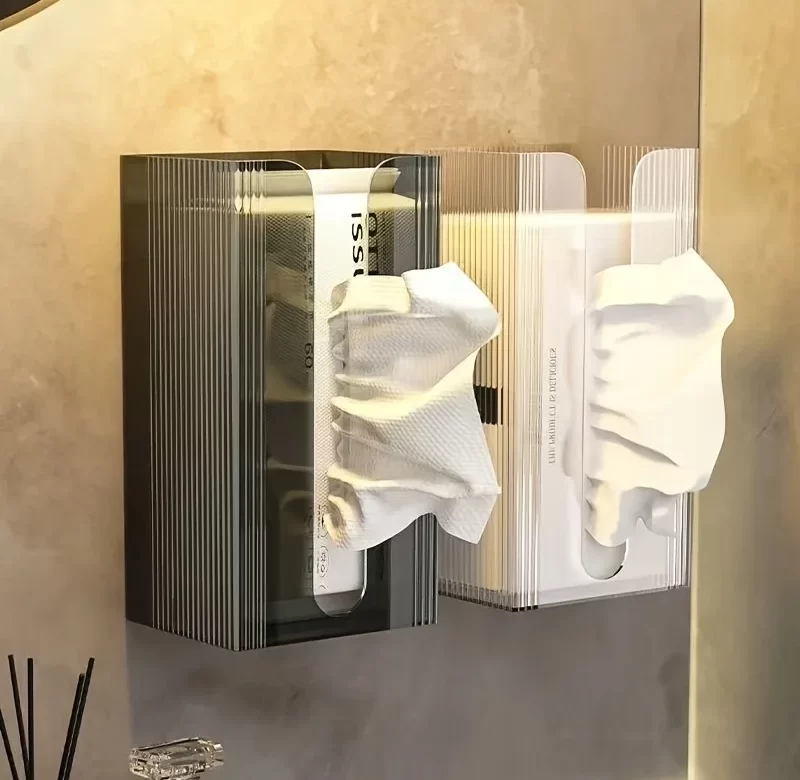 Nástěnný držák ubrousků transparentní | organizér