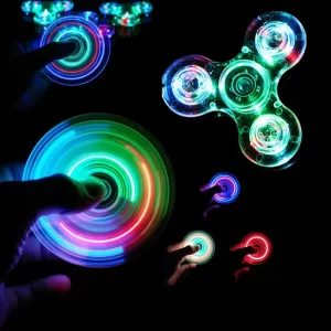 Svítící led fidget spinner antistresový | hračka do ruky