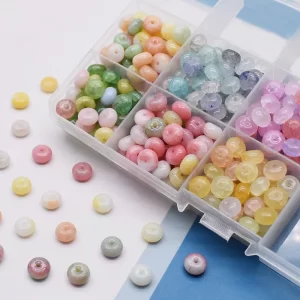 50 ks Praskané broušené skleněné korálky mix 5x8mm | šperky