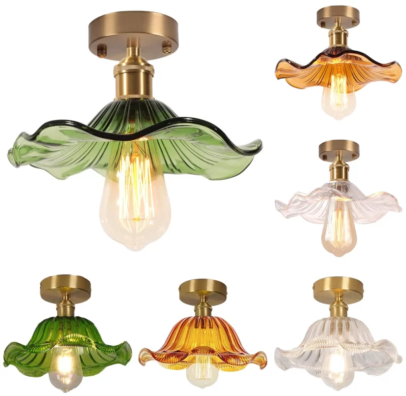 Vintage skleněná stropní lampa | osvětlení