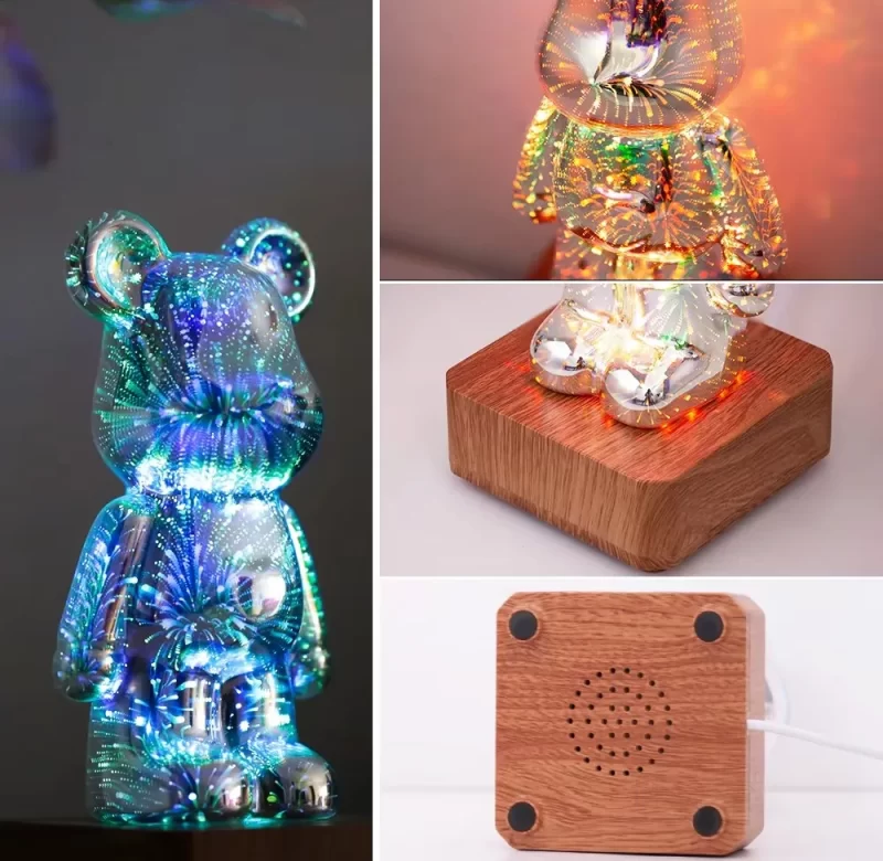 3 ks Medvídková 3d led lampa | noční dekorativní světlo