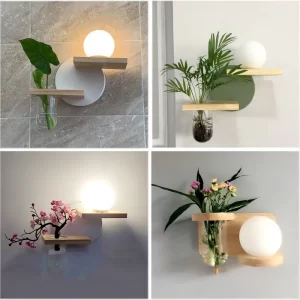 Moderní dřevěná nástěnná led lampa | svítidlo