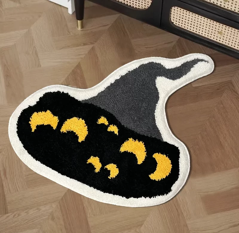 Růžový protiskluzový koberec halloween | rohož