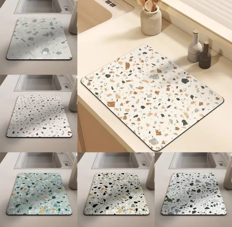 Protiskluzová savá podložka terrazzo | křemelinová předložka