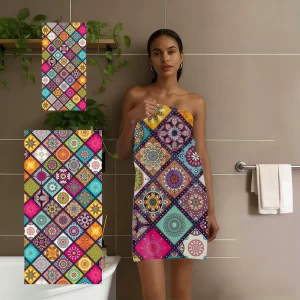 Rychleschnoucí plážová osuška mandala z mikrovlákna | ručník